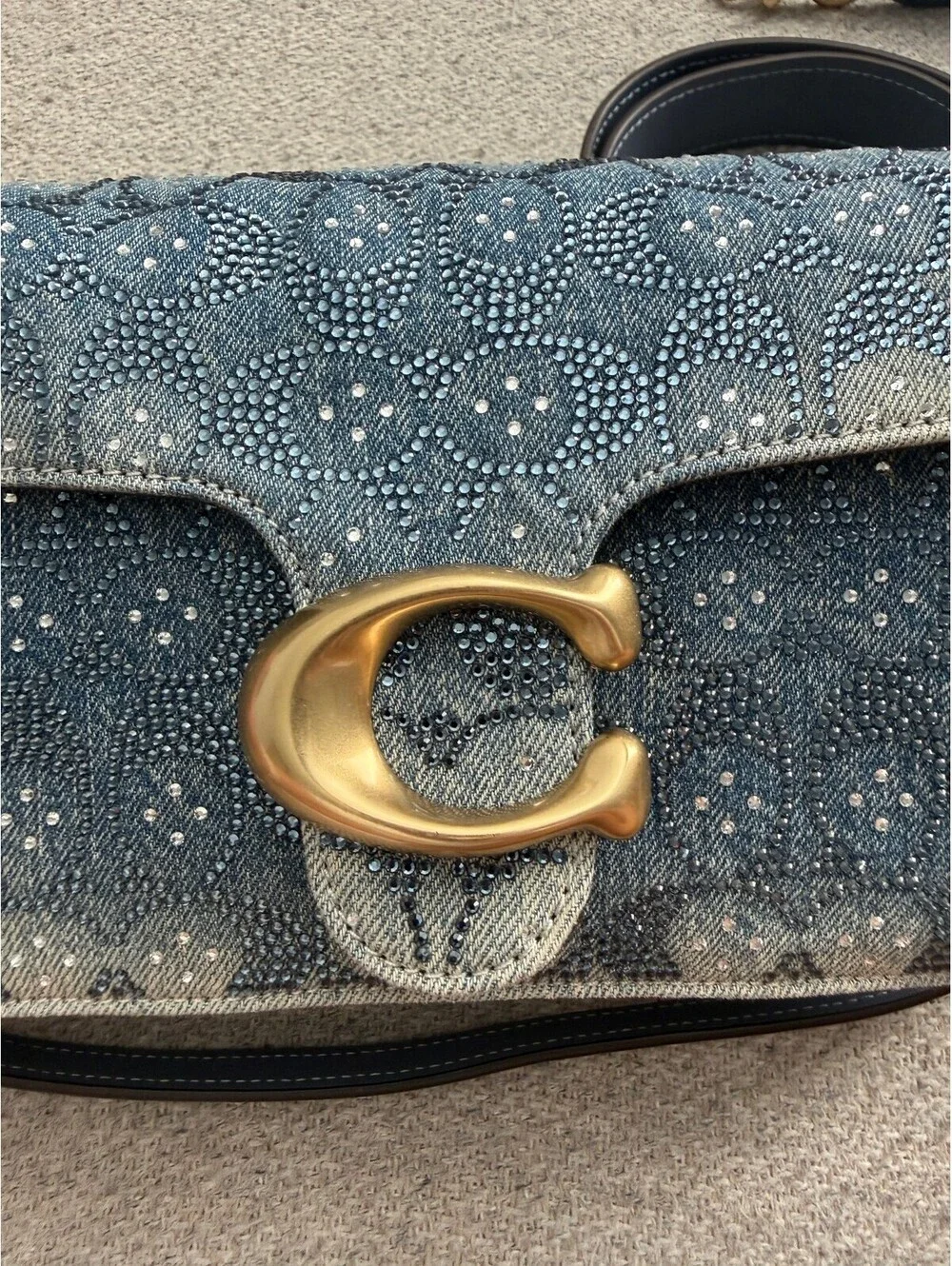 Coach Crystal Signature Denim Tabby 26 Shoulder Bag | Blue Denim | NWT